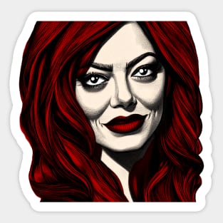 Emma Stone Cartoon Sticker